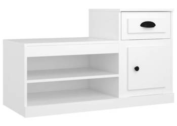 Szafka na buty biała 100x42x60 cm materiał drewnopochodny WM-816416