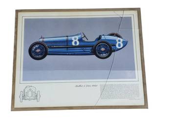 Stary obraz obrazek grafika folder motoryzacyjny – Bugatti 35, 1924 lata 70