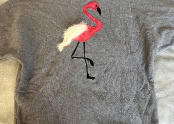 Sweter szary z flamingiem