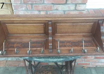 Wieszak dębowy z półką b.ciężki wiszący ścienny Rustykalny Przedpokój (687)