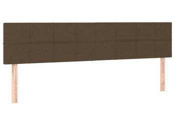 Zagłówek do łóżka z LED ciemnobrązowy 180x5x78/88 cm tkanina WM-3121629