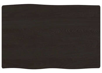 Blat stołu ciemnobrązowy 60x40x2 cm dąb z naturalną krawędzią WM-363995
