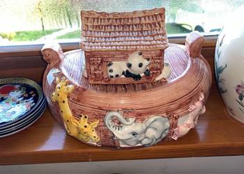 Niezwykła, duża ceramiczna waza- Arka Noego.