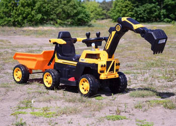 BAWIBUS.PL Traktor KOPARKA NA AKUMULATOR z przyczepką dla dzieci
