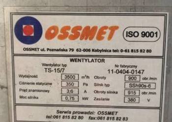 wentylator promieniowy 0,72 KW