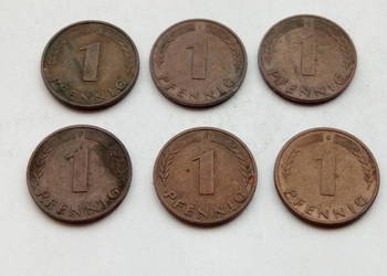 6 Monet 1 Pfenning 1950r.