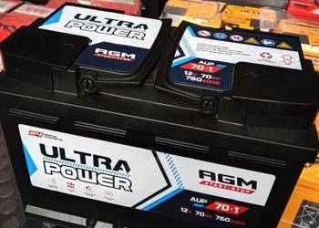 AKUMULATOR  AGM Start-Stop 12V 70Ah 760A (EN) ULTRA POWER