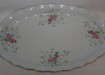 półmisek vintage Wałbrzych 34 cm różowe kwiatki_D