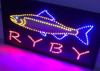 LED Reklama RYBY 68x38 cm diodowa zewnętrzna GOTOWA NOWA
