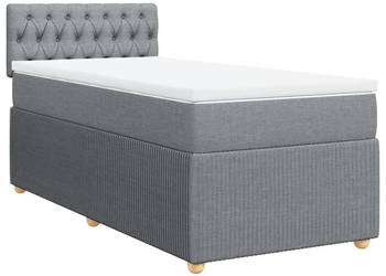 Łóżko kontynentalne z materacem jasnoszare tkanina 80x200 cm WM-3289590