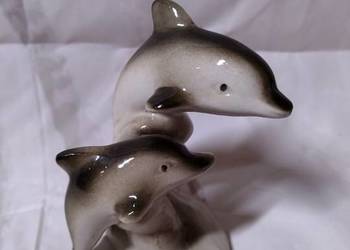 Delfinki z porcelany-ozdoba