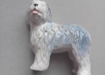 Figurka - pies, owczarek staroangielski. Melba Ware - England, ok. poł. XXw