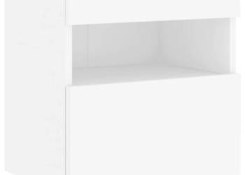 Ścienna szafka TV z LED biała 40x30x40 cm WM-837169