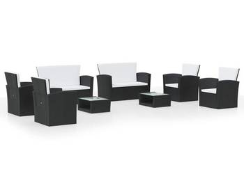 vidaXL 8-częściowy zestaw mebli do ogrodu, poduszki, rattan PE(SKU:3095941)