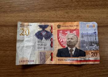 Banknot Lech Kaczyński 20zł używany