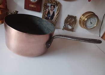 Masywny, sygnowany rondel. Miedź. Kolekcja.