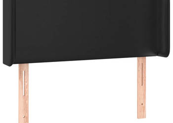 Zagłówek do łóżka z LED czarny 93x16x78/88 cm sztuczna skóra WM-3123034