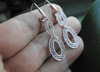 Piękne długie kolczyki srebro 925