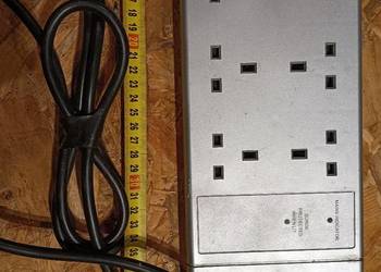 Brytyjska listwa przeciwprzepięciowa UK 4x gniazdo Type G Surge Protected