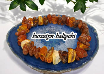Bransoletka z bursztynu, bursztyn bałtycki bryłki koniakowe #197 Bransoletka z bursztynu, bursztyn bałtycki bryłki koniakowe #197