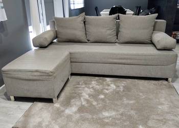 Kompaktowa kanapa sofa z pufą dostawką funkcja spania