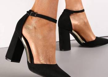 Damskie buty czułenka eleganckie na słupku z paseczkiem r 41.