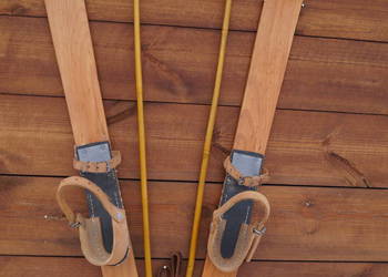 Stare narty dziecięce 90 cm + kijki