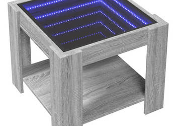 Stolik kawowy z LED szary dąb sonoma 53x53x45 cm WM-847544