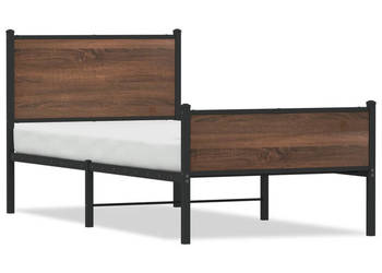 Łóżko Czarne Metalowe Rama Łóżka Metalowa Ze Stelażem 200x200 cm WM-4007949