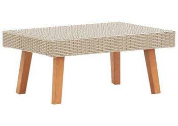vidaXL Stolik kawowy do ogrodu, rattan PE, beżowy(sku310221)