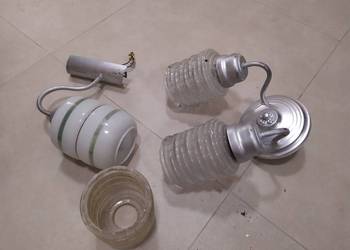 Lampa ścienna kinkiet metalowa plastikowa szklana klosz kinkiet PRL