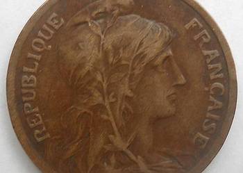 FRANCJA-10 CENTIMES-1916 r -BRĄZ-