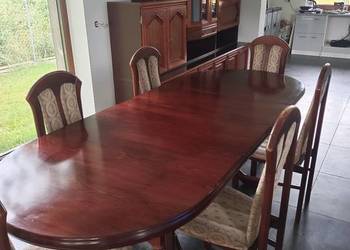 Komplet stół rozkładany 170 x 250 cm plus 6 krzeseł tapicerowanych stan bar