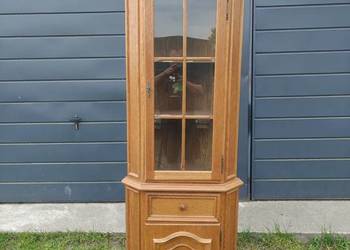 Witryna narożna, dębowa