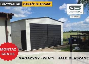 Garaż Blaszany Biały - Garaże Blaszane - Wiata - Blaszak - GRZYWSTAL