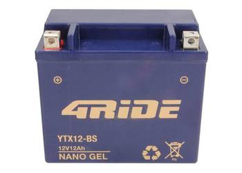 Akumulator motocyklowy 4 RIDE YTX12-BS GEL 12V 12Ah 180A (Żelowy, Lewy+)