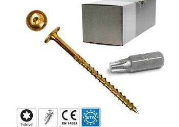 Wkręt ciesielski konstrukcyjny do drewna 8,00 x 160 mm / 50 szt , stal har…