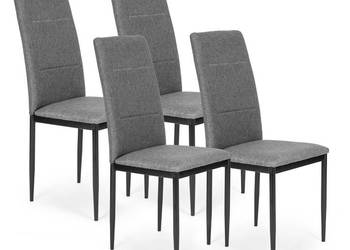 Komplet 4 krzeseł krzesło do jadalni i salonu szare ModernHome