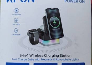 Stacja ładująca 3w1 KPON – NOWA – bezprzewodowa (telefon / słuchawki / zega