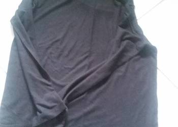 golf, półgolf, elastyczny, gruby, czarna bluza