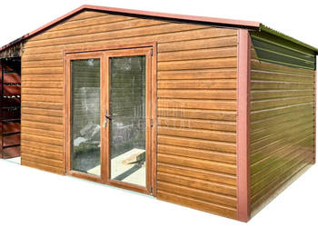 Schowek - domek ogrodowy 5,5x4m - wiata 0,5m - drzwi szklane PCV TS1205