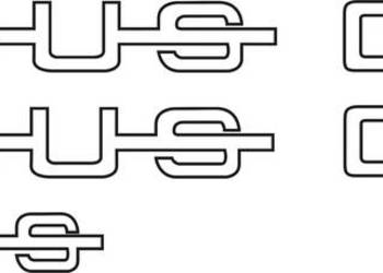 Naklejka napis Ursus C-360 cienka biała z czarną obwódką czcionka jak oryg…