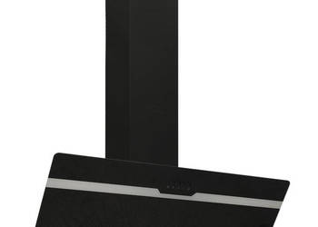 Ścienny okap kuchenny 90 cm stal i hartowane szkło czarny WM-51669