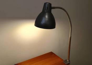 PRL Kultowa, metalowa lampa warsztatowa/biurkowa ZAOS. Lata 60/70 XX w.