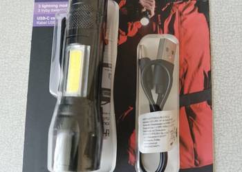 Mini latarka taktyczna LED, zoom, światło boczne