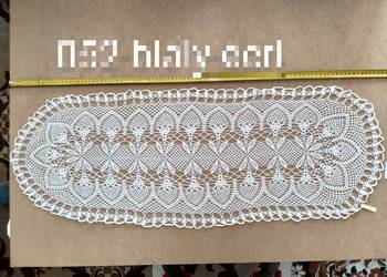 Nowa serweta ręcznie wykonana na szydełku 87x36cm biała