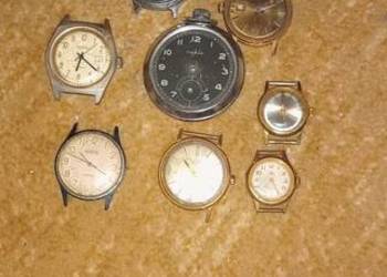 Stare niemieckie,rosyjskie zegarki i jeden ścienny POLSKI