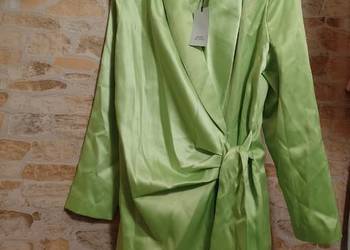 (36/S) RIVER ISLAND/ Zielona marynarka z wiązaniem z Londynu, NOWA