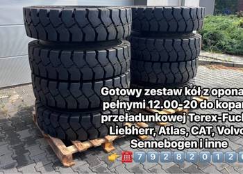 Opony pełne 12.00-20 gotowe koła - koparka przeładunkowa - złom / recykling