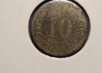 10 Fennigów Niemcy 1875 r..